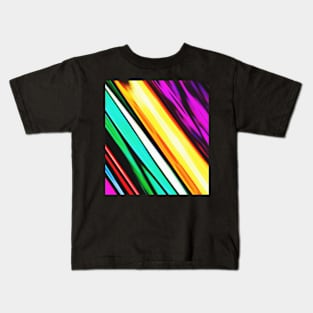 Purple Green And Yellow Abstract 609 Kids T-Shirt